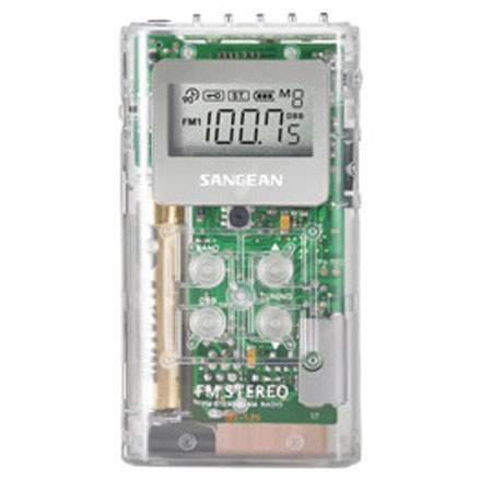 Sangean FM-Stereo/AM PLL Synthesized Pocket Receiver, Clear