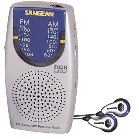 Sangean FM-Stereo/AM Analog Tuning Pocket Receiver with Built-in Speaker