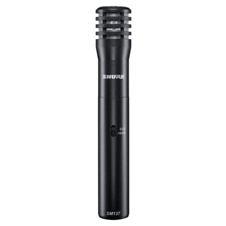 Shure SM137-LC Cardioid Condenser Instrument Microphone, with Zipper Pouch & Microphone Clip