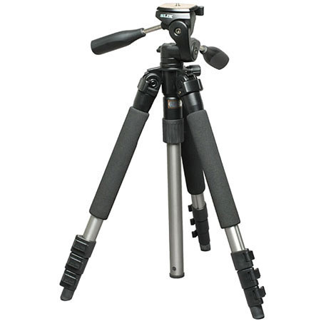 Slik Able 340DX A.M.T 4 Section Titanium Tripod with 3-way Quick Release Pan Tilt Head, Max. Height 58", Supports 8.8 Lbs. image