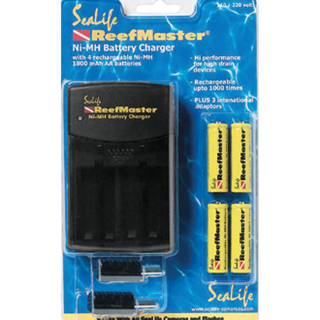 Sealife Battery Charger and 4 AA NiMH Batteries. image