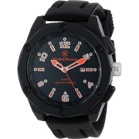 UPC 024718100890 product image for Smith & Wesson Ego Series Japanese Quartz Men's Watch, Silicon Strap, Black / Or | upcitemdb.com