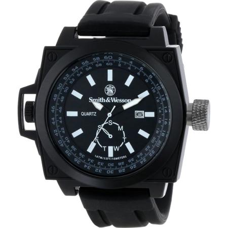 UPC 024718100944 product image for Smith & Wesson Ego Series Japanese Quartz Men's Watch, Silicon Strap, Black | upcitemdb.com