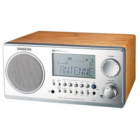 Sangean FM-RDS (RBDS)/AM Wooden Cabinet Table Top Digital Tuning Receiver, Walnut