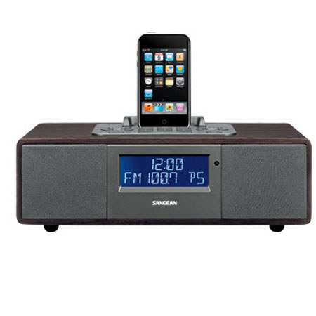 Sangean FM-RDS (RBDS)/AM/Aux-in Tabletop Wooden Cabinet Receiver for iPod