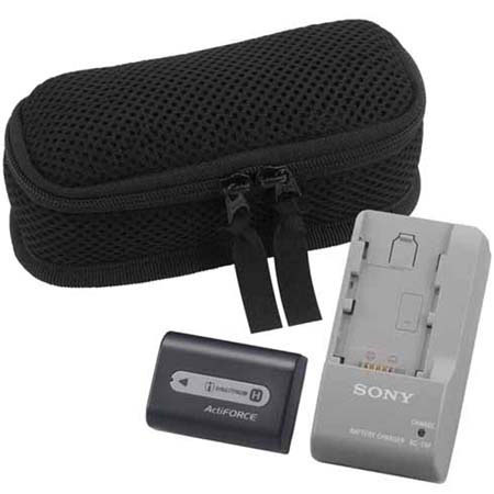 Sony ACC-TCH5, Accessory Travel Kit for HDR-TG1 HD Memory Stick Handycam Camcorder, with NP-FH50 Battery, Charger &amp; Accessory Pouch image
