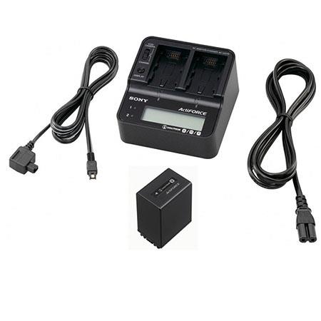 Sony ACCV1BP Basic Power Kit for HRX-NX70U/HXR-NX3D1/HXR-MC50 & HXR-MC50U/HXR-MC1 Camcorders, Includes NP-FV100 Battery, AC-VQV10 Adapter/Charger