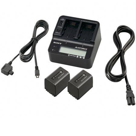 Sony AC-VQV10 Dual Battery / Camcorder Charger - BUNDLE - with 2x NP-FV100 Batteries