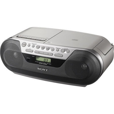 Sony CFD-S05 Digital CD Radio Cassette Boombox Player - 1.78W+1.7W Stereo RMS, FM/AM Tuner, Audio-in, CD-R/CD-RW Playback, Mega Bass image