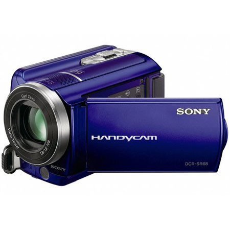 Sony DCR-SR68 80GB HDD High Def Handycam Camcorder, Carl Zeiss Vario-Tessar Lens, 60x Optical/2000x Digital Zoom Lens, 2.7&quot; Touch Panel LCD - Blue image