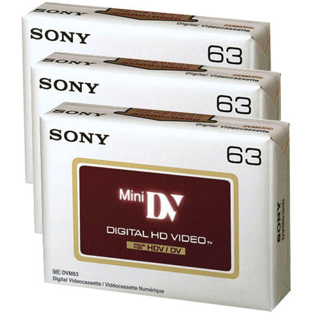 Sony Mini-DV 3 Pack DVM 63 Minute High Definition Video Tape. image