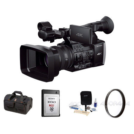 Sony FDR-AX14K Digital 4K Video Camcorder, 20x Optical Zoom, - Bundle With Slinger BIGBAG Video Handbag, XQD 32GB Memory Card N-Series, Cleaning Kit, 72MM UV Filter