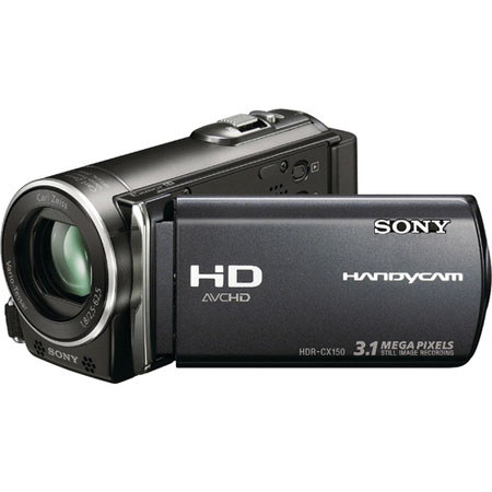 Sony HDR-CX150 16GB Flash Memory Handycam Camcorder, Carl Zeiss Vario-Tessar Lens, 25x Optical/300x Digital Zoom Lens, 2.7&quot; Display, Silver image