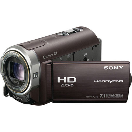 Sony HDR-CX350V 32GB Flash Memory Handycam Camcorder, Wide-Angle G Lens, 12x Optical/160x Digital Zoom Lens, 2.7&quot; Display, Silver image