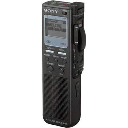 Sony ICD-BM1B Memory Stick Duo Media Digital Voice Recorder, Voice Activation, 11 Hours Recording, Built-in Mic, External Mic, Headphone Jack image