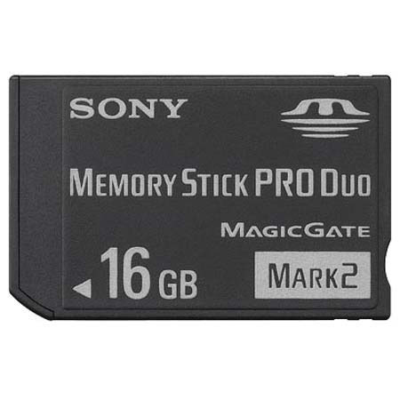 Sony 16 GB Memory Stick Pro Duo Mark 2 Memory Card with Adapter. image