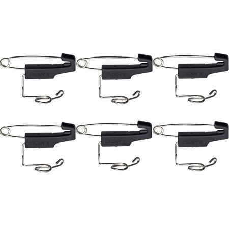Sony SAD-S77 Safety-Pin Type Clip for ECM-77 Microphone, 6 Pack