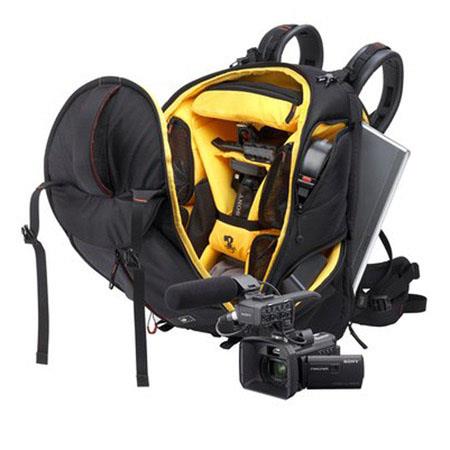 Sony VJBK1TVV Video Journalist Backpack Kit, Includes VAIO Laptop, Camcorder with Projector, Mic Package, Headphone, Mic, Xperia Tablet, Tripod, Light