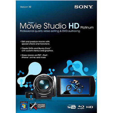 Sony Vegas Movie Studio HD Platinum 10 Suite (Educational Version) Software for Pro Video Editing and DVD Authoring with Editing in HDV and ACHD image