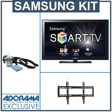 Samsung 46" Class LCD HDTV 1080p Resolution - Bundle - with Xtreme Cable HDMI 3D HDTV Hook Up Kit and Flashpoint Flat Panel Display TV Mount