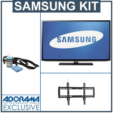 Samsung 46" Class 1080p LED HDTV 120 CMR - Bundle - with Xtreme Cable HDMI HDTV Hook Up Kit and Flashpoint Flat Panel TV Wall Mount