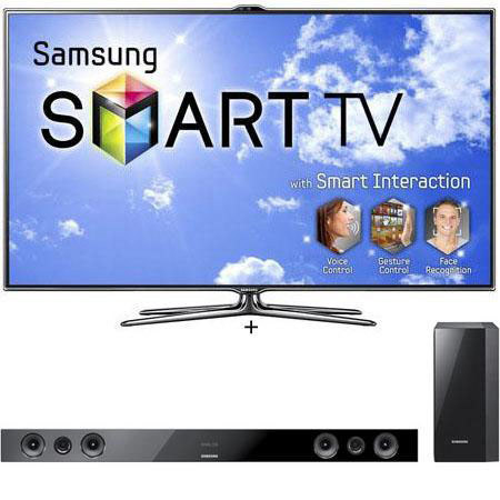 Samsung 60" Class Full HD 3D Slim LED HDTV 1080p with 4 3D Glasses, - Bundle - with Samsung HW-E450 2.1-Channel Soundbar with Wireless Subwoofer