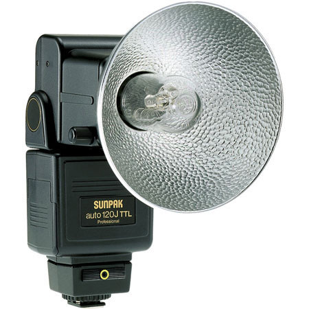 Sunpak 120J Auto Pro "TTL" Parabolic Reflector Shoe Mount Flash, Guide Number 150 at Normal Position ISO 100 ft. image