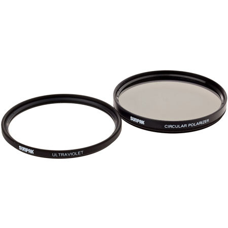 Sunpak 49mm Twin Filter Kit Comprised of Ultra Violet (UV) and Circular Polarizer Filters image