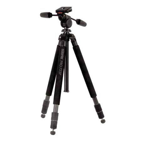 Sunpak Pro 723P Carbon Fiber Tripod with 3-Way Photo/Video Panhead &amp; Quick Release, Supports 15.4 lbs, image
