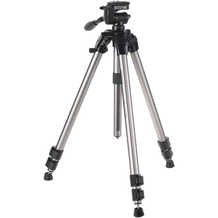 Sunpak Ultra Pro 777 Tripod with 3-way Fluid-effect Panhead, Silver image