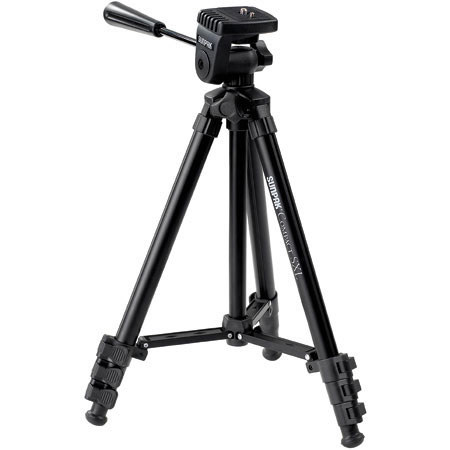 Sunpak Compact SXL Tripod with Pan Head, Extends to 43.5", Weighs 1.6 lbs, Supports 3.3 lbs. - Black Anodized Finish image