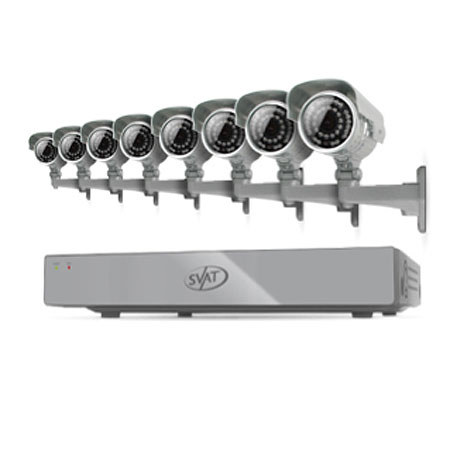 SVAT Electronics 16Ch H.264 500GB Smart Security DVR with 8 Ultra Hi-Res Outdoor Surveillance Cameras, 100' Night Vision