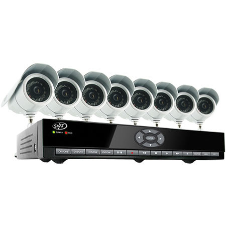 SVAT Electronics 8 Channel H.264 Smart DVR Security System with Coaching iMenu and 8 Indoor/Outdoor Hi-Res CCD Night Vision Surveillance Cameras
