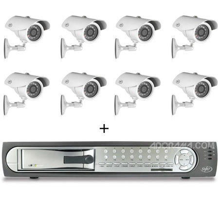 SVAT Electronics CLEARVU3 Web Ready 16 Channel Deluxe DVR Security System with 8 Indoor/Outdoor Hi-Res Night Vision Surveillance Cameras