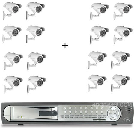 SVAT Electronics CLEARVU4 Web Ready 16 Channel Deluxe DVR Security System with 16 Indoor/Outdoor Hi-Res Night Vision Surveillance Cameras