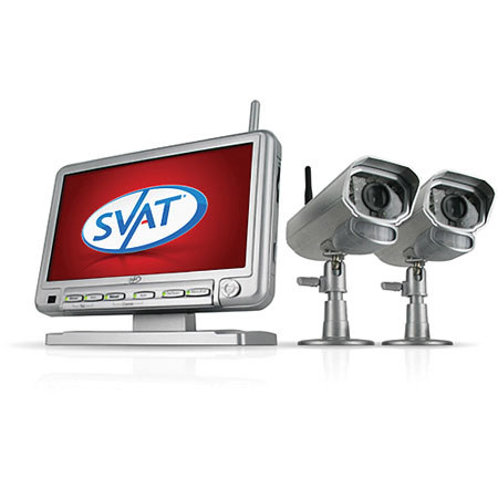 SVAT Electronics GX301-011 Digital Wireless DVR Security System with 7" LCD Monitor, SD Card Recording and 2 Long Range Night Vision Cameras