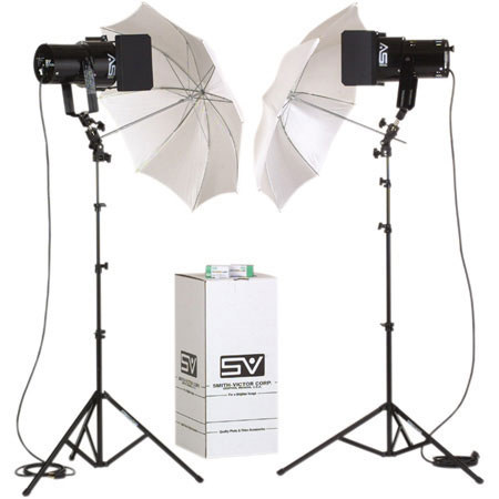 Smith Victor K61-U, 2 600-Watt Q60SG Thrifty Quartz Light Umbrella Kit. image