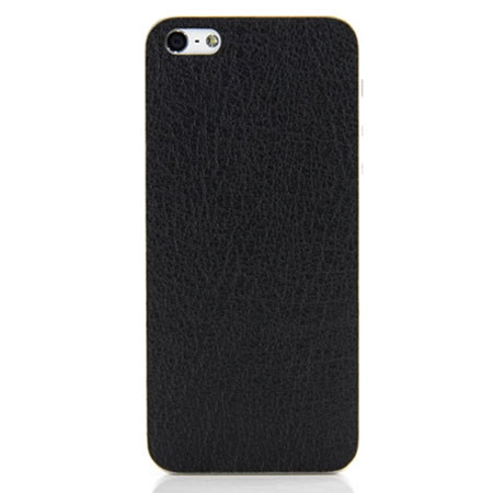 SlickWraps Leather Series Pigskin Skin for iPhone 5, Black