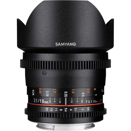 Samyang 10mm T3.1 VDSLR ED AS NCS CS Cine Wide Angle Lens for Olympus & Panasonic Micro 4/3 Cameras