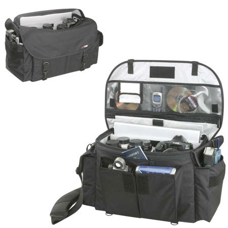 Tenba D Series P-899C Digital Camera Gadget Bag with a 17" Laptop Compartment, Black. image