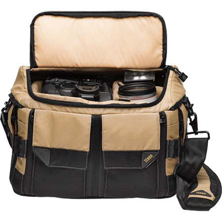 Tenba Response Medium Camera System Shoulder Bag, with Pop-Out Pocket System, Tan/Black image