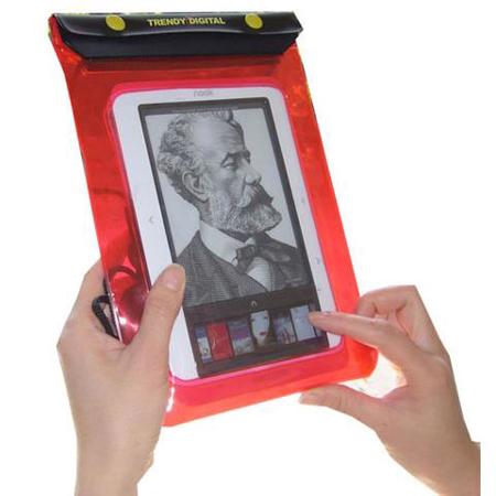 TrendyDigital WaterGuard Waterproof Case for Barnes &amp; Noble Nook, Red Border image