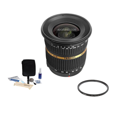 Tamron 10 - 24mm f/3.5-4.5 DI-II LD Aspherical (IF) AF Wide Zoom Lens Kit, for Canon EOS Digital SLR Cameras - U.S.A. Warranty with Tiffen 77mm UV Wide Angle Fi
