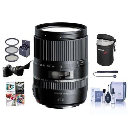 Tamron 16-300mm f/3.5-6.3 Di II VC PZD MACRO Zoom Lens, for Canon EOS Digital SLRs with APS-C Sensors, U.S.A. Warranty - Bundle With 67MM Filter Kit (UV/CPL/ND2) , Cleaning Kit, Capleash II