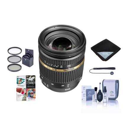 Tamron SP AF 17-50mm f/2.8 XR DI-II VC (Vibration Compensation) Lens Kit, for Canon EOS, with Tiffen 72mm UV Wide Angle Filter, Professional Lens Cleaning Kit
