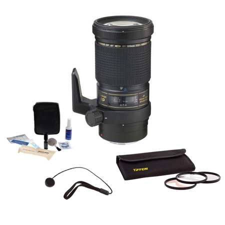 Tamron SP 180mm f/3.5 Di Macro LD-IF AF Telephoto Lens Kit, for Canon EOS. with Tiffen 72mm Photo Essentials Filter Kit, Lens Cap Leash, Professional Lens Clean