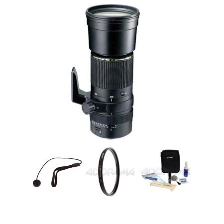 Tamron SP 200-500mm f/5-6.3 Di Auto Focus Zoom Lens Kit, for Canon EOS - w/ 6 Year USA Warranty, Tiffen 86mm UV Filter, Lens Cap Leash, Professional Lens Clea n