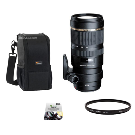 Tamron 70-200mm f/2.8 DI VC Macro Zoom Lens for Canon EOS, USA 6 Year Warranty - Bundle - with Pro Optic 77mm Filter Kit (Ultra Violet, Thin Circular Polarizer
