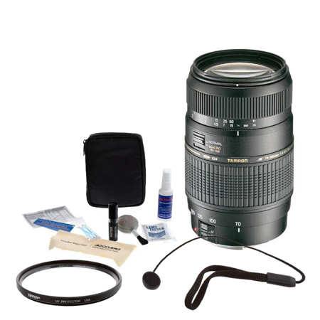 Tamron 70-300mm f/4-5.6 Di LD 1:2 Auto Focus Macro Zoom Lens Kit. w/Built-in Motor for All Nikon Digital Cameras. with Tiffen 62mm UV Filter, Lens Cap Leash, Pr