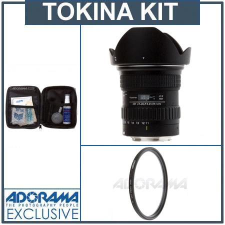 Tokina 11mm - 16mm F/2.8 ATX Pro DX Af Canon EOS Digital Mount Lens Kit, with Tiffen 77mm UV Wide Angle Filter, Professional Lens Cleaning Kit